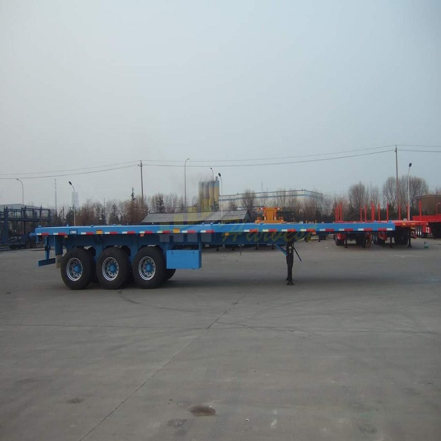 3 axles 40ft flatbed trailer container trailer