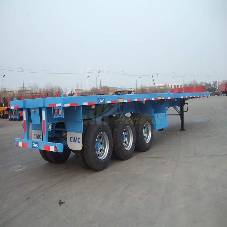 3 axles 40ft flatbed trailer container trailer