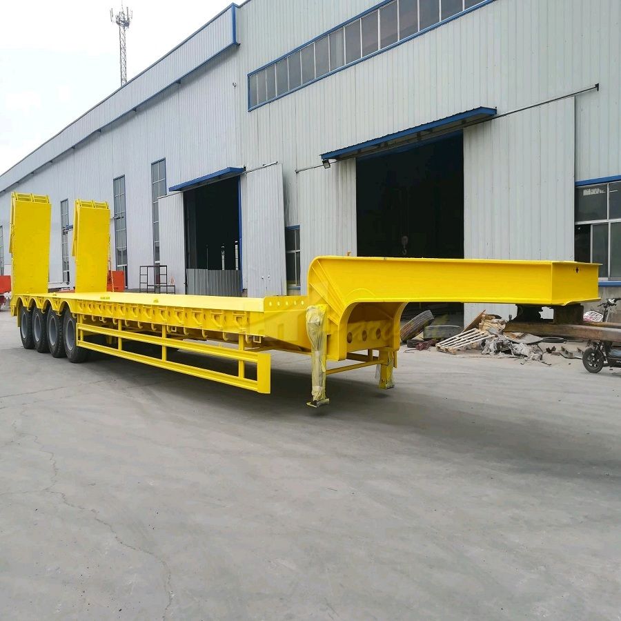 4 Axles 45-60 Tons Lowbed Heavy Duty Transport Heavy Equipment Semi Trailer