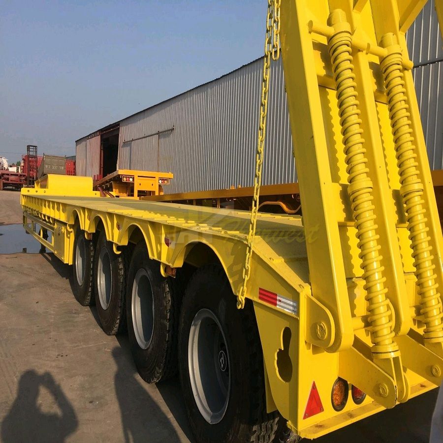 4 Axles 45-60 Tons Lowbed Heavy Duty Transport Heavy Equipment Semi Trailer