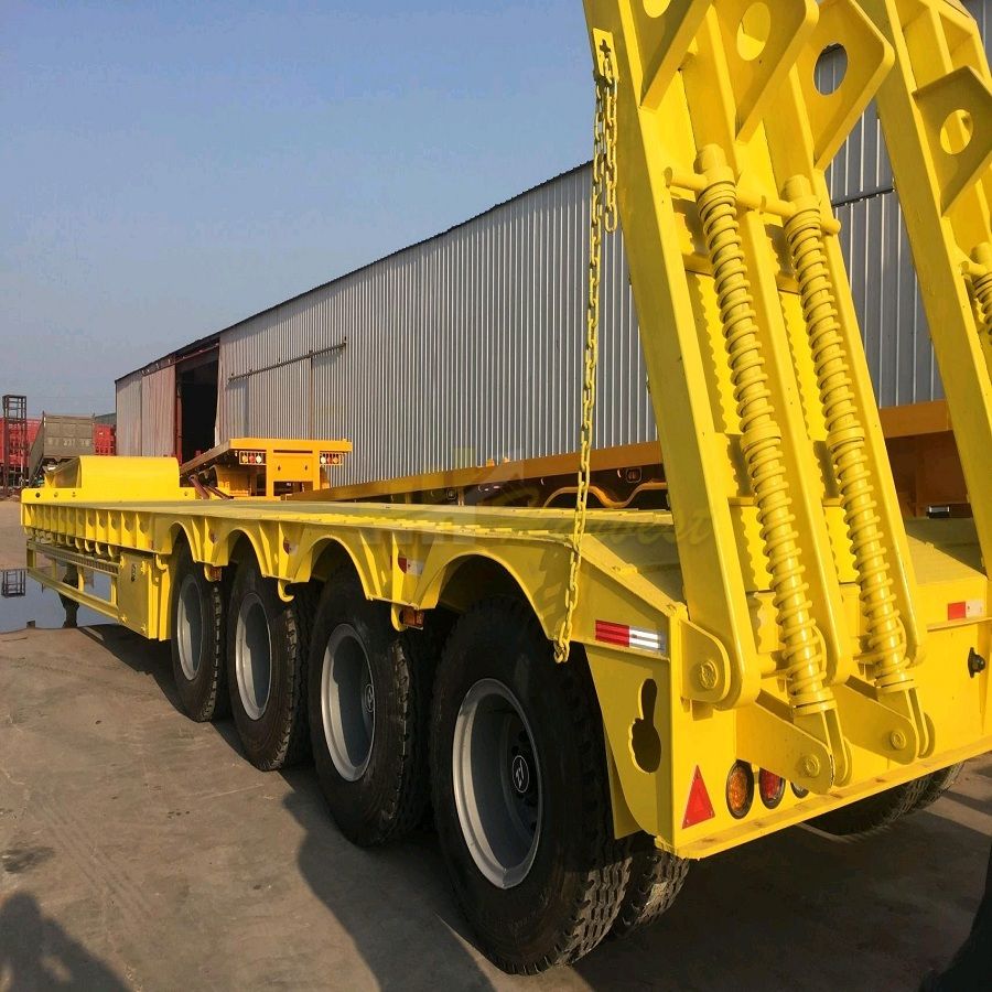 4 Axles 45-60 Tons Lowbed Heavy Duty Transport Heavy Equipment Semi Trailer