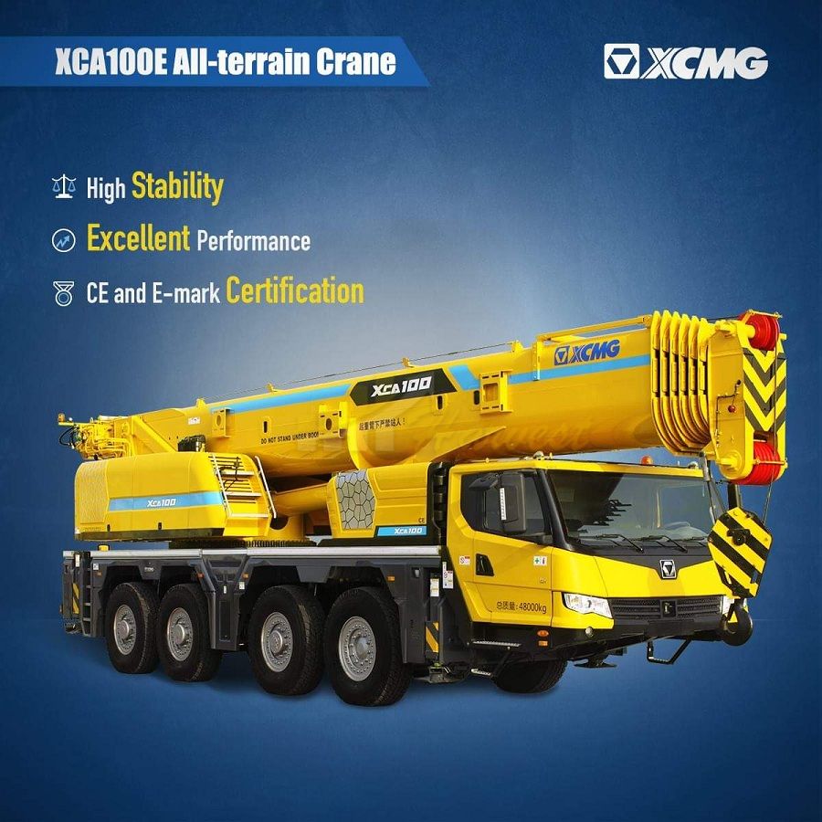 XCMG 100 ton XCA100 mobile truck all terrain crane best price for sale