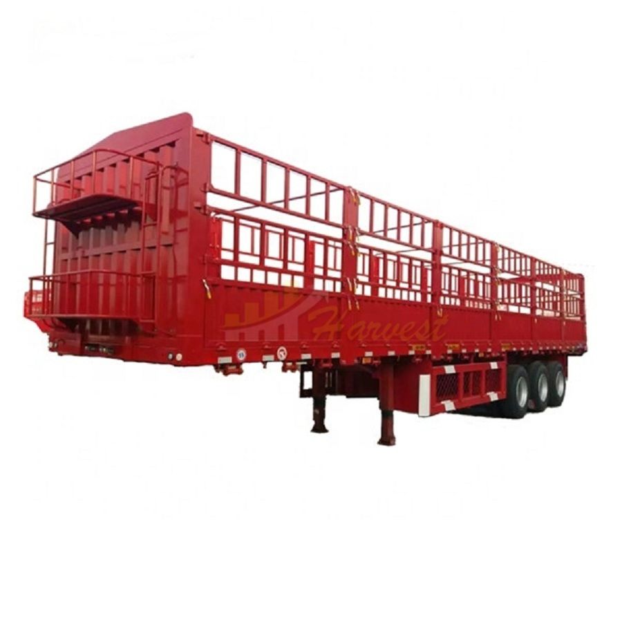 3 Axle Fence Semi-trailer 13m Cargo Side Wall Poultry Transport Trailer