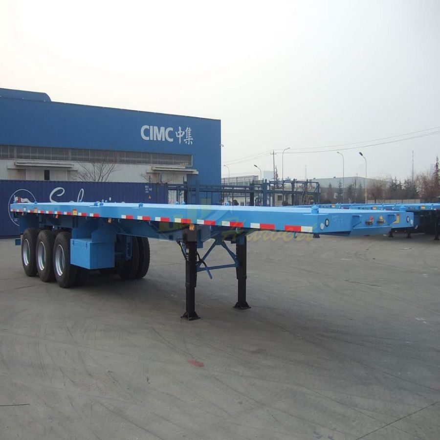 3 axles 40ft flatbed trailer container trailer