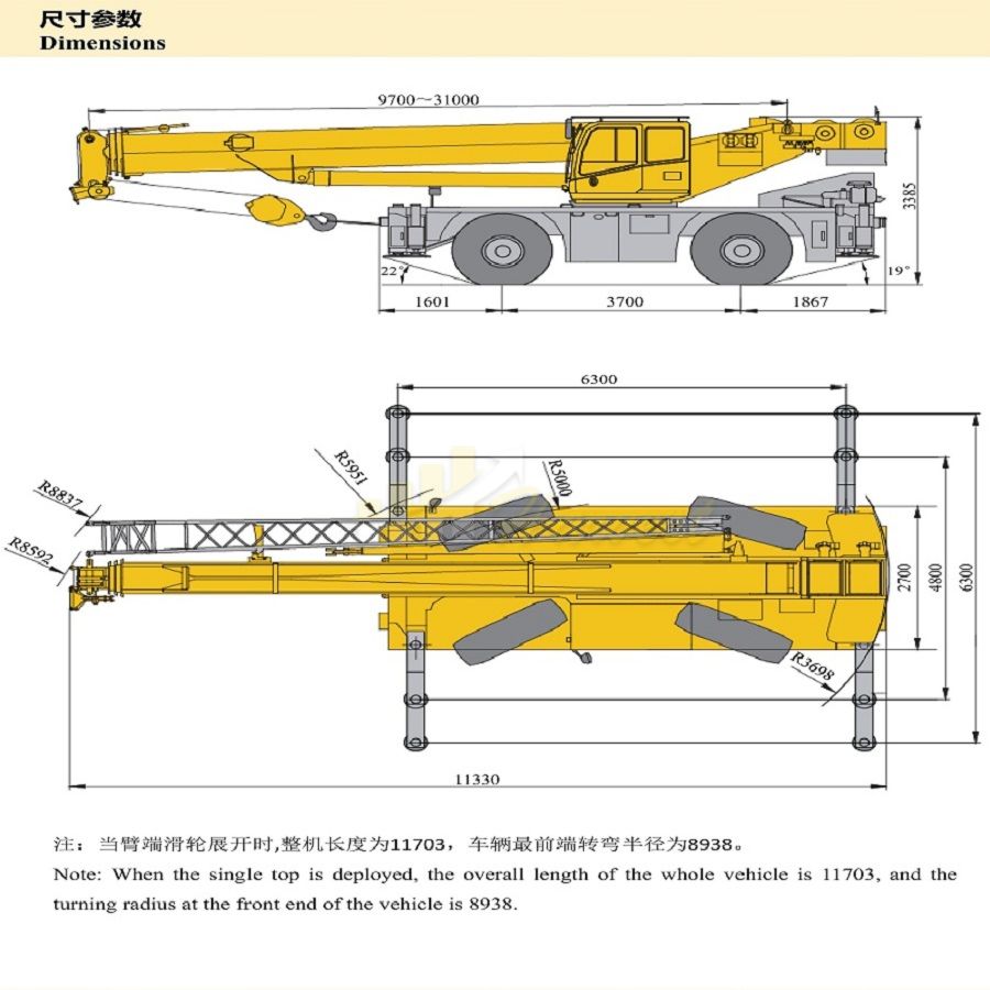 25 Ton Rough Terrain Crane RT25 from China Factory