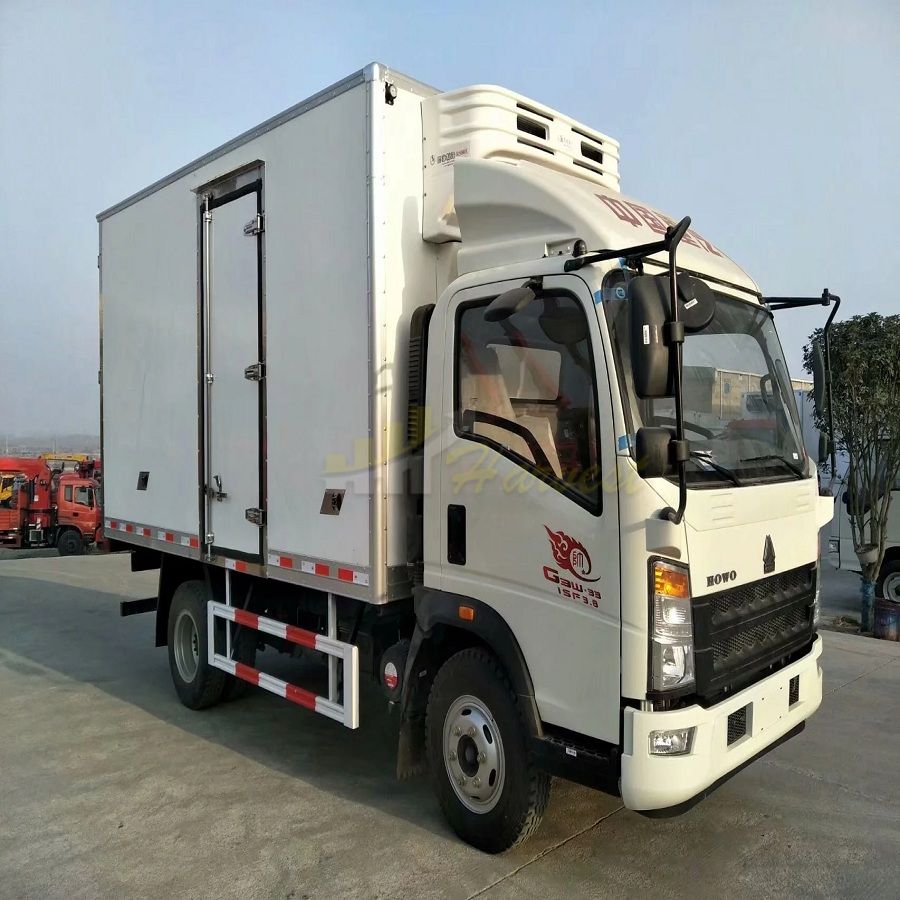 HOWO Light 4000kg Capacity  Refrigerator Box Truck Freezer Van Truck